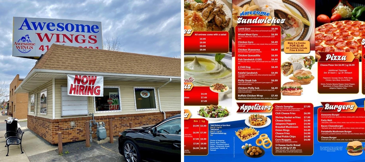 Awesome Wings Menu